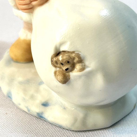 Homco Vintage Christmas Pink Elf Figurine Child Bag of Presents Holiday Decor - Picture 4 of 7